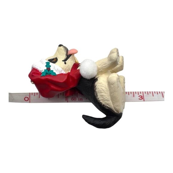 Hallmark Christmas Ornament Puppy Love German Shepard Dog 1999 Wearing Santa Hat - Picture 5 of 5